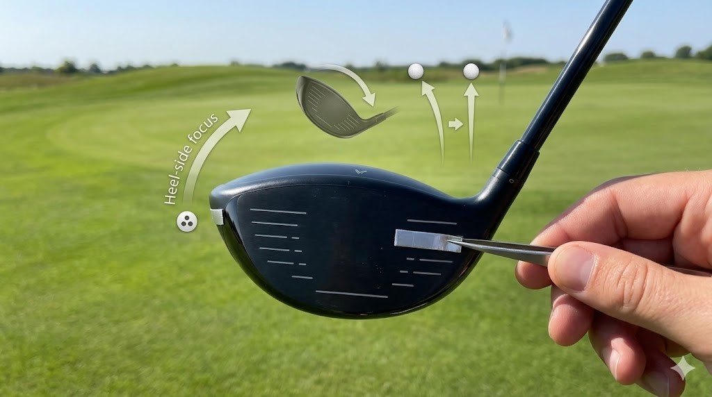 どこに貼るかで決まるヘッドのつかまりとスライス対策